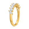 .90CT DIAMOND 14KT YELLOW GOLD MARQUISE SEMI ETERNITY WEDDING ANNIVERSARY RING