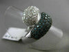 ESTATE WIDE 2.30CT WHITE & BLUE DIAMOND 14KT WHITE GOLD 3D CRISS CROSS LOVE RING