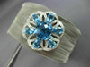 WIDE 9.33CT DIAMOND & AAA BLUE TOPAZ 14KT GOLD & STAINLESS STEEL BANGLE BRACELET