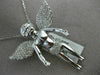 ESTATE EXTRA LARGE .85CT DIAMOND 14KT WHITE GOLD 3D HANDCRAFTED ANGEL PENDANT