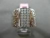 ESTATE WIDE .72CT DIAMOND 14KT WHITE GOLD 3D HANDCRAFTED 3 ROW FILIGREE RING