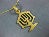 ESTATE 14KT YELLOW GOLD CLASSIC DOUBLE SIDED DIAMOND CUT MENORAH PENDANT #24959