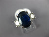 ESTATE LARGE 4.96CT DIAMOND & AAA SAPPHIRE 14KT WHITE GOLD 3D ENGAGEMENT RING