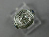 ANTIQUE .53CT DIAMOND & AAA SAPPHIRE 18K WHITE GOLD SQUARE ENGAGEMENT RING 26026
