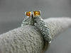 ESTATE 2CT DIAMOND & AAA YELLOW SAPPHIRE 14KT WHITE GOLD 3D OVAL ENGAGEMENT RING