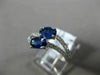 ESTATE 1.31CT DIAMOND & AAA SAPPHIRE 14KT WHITE GOLD TWO STONE DOUBLE WAVE RING