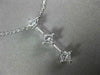 ESTATE LARGE .65CT DIAMOND 14K WHITE GOLD 3 STONE SQUARE FLOATING PENDANT #18527