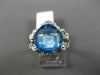 ESTATE 5.50CT DIAMOND & AAA BLUE TOPAZ 14KT WHITE GOLD FILIGREE FLOWER FUN RING