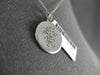 ESTATE .15CT DIAMOND 14KT WHITE GOLD 3D CIRCULAR BABY GIRL FUN FLOATING PENDANT