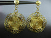 ESTATE LARGE 14KT YELLOW GOLD 3D FLOWER FILIGREE LOVE HANGING EARRINGS #21557