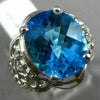 LARGE 3.03CT DIAMOND & AAA OVAL BLUE TOPAZ 14K WHITE GOLD OPEN FILIGREE FUN RING