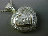 ESTATE LARGE 2.60CT DIAMOND 18K WHITE & YELLOW GOLD 3D PAVE HEART PENDANT #99988
