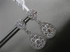 ESTATE 1.74CT DIAMOND 18K WHITE GOLD 3D PEAR SHAPE CLUSTER HALO HANGING EARRINGS