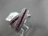 ESTATE WIDE 1.65CT DIAMOND & RUBY 14KT WHITE GOLD FILIGREE CRISS CROSS LOVE RING