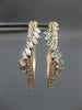ESTATE .95CT DIAMOND 14K ROSE GOLD ROUND & BAGUETTE HUGGIE HOOP HANGING EARRINGS