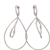 EXTRA LARGE 1.49CT DIAMOND 18KT WHITE GOLD 3D DOUBLE TEAR DROP HANGING EARRINGS