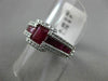 ESTATE WIDE 2.14CT DIAMOND & AAA RUBY 18K WHITE GOLD 3D SQUARE LOVE PROMISE RING