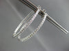 ESTATE LARGE .68CT DIAMOND 14KT WHITE GOLD 3D DOUBLE SIDED HOOP EARRINGS #19695