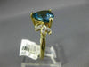 LARGE 4.05CT DIAMOND & AAA LONDON BLUE TOPAZ 14KT 2 TONE GOLD TRILLION FUN RING