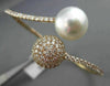 ESTATE LARGE 2.60CT DIAMOND & AAA SOUTH SEA PEARL 18KT ROSE GOLD BANGLE BRACELET