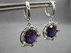 ESTATE LARGE 7.20CTW DIAMOND & AMETHYST 14KT WHITE GOLD ETOLIE HANGING EARRINGS