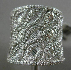 ESTATE EXTRA LARGE 2.18CT DIAMOND 14K WHITE GOLD 3D MULTI ROW OPEN FILIGREE RING