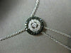 ESTATE 1.03CT WHITE & BLACK DIAMOND 14KT WHITE GOLD 3D FLOWER LARIAT NECKLACE