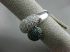 ESTATE WIDE 2.30CT WHITE & BLUE DIAMOND 14KT WHITE GOLD 3D CRISS CROSS LOVE RING