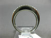 WIDE .56CT WHITE & BLUE DIAMOND 14K WHITE GOLD 3D 3 ROW WEDDING ANNIVERSARY RING