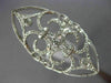 LARGE 1.33CT DIAMOND 14KT WHITE GOLD 3D OPEN FILIGREE FLOWER MARQUISE SHAPE RING