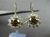 ESTATE LARGE GIA 5.39CT WHITE & CHOCOLATE FANCY DIAMOND 18KT WHITE GOLD EARRINGS