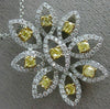ESTATE EXTRA LARGE 2.41CT WHITE & FANCY YELLOW DIAMOND 18K TWO TONE GOLD PENDANT