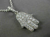ESTATE .70CT DIAMOND 14KT WHITE GOLD CHAMSA HAND OF GOD FLOATING PENDANT #24469