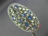 LARGE 4.21CT DIAMOND & AAA GREEN AMETHYST & BLUE TOPAZ 14KT WHITE GOLD OVAL RING