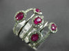 ESTATE LARGE 1.65CT DIAMOND & AAA RUBY 14K WHITE GOLD MULTI ROW ANNIVERSARY RING
