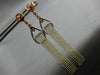 ESTATE LARGE .39CT DIAMOND 14K TRI COLOR GOLD CHANDELIER HANGING HUGGIE EARRINGS