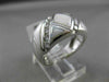 ESTATE WIDE .57CT DIAMOND 14KT WHITE GOLD 3D AAA MOTHER OF PEARL TRIANGULAR RING