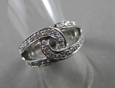 ANTIQUE WIDE .70CT DIAMOND 14KT WHITE GOLD OPEN LOVE INFINITY FUN RING #11096