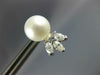 LARGE .90CT DIAMOND & AAA SOUTH SEA PEARL 14KT WHITE GOLD 3D STUD EARRINGS #2917