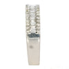 WIDE .63CT DIAMOND 18KT WHITE GOLD 3D ROUND & BAGUETTE 3 ROW ANNIVERSARY RING