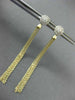 ESTATE LONG .26CT DIAMOND 14K YELLOW GOLD 3D CLUSTER CHANDELIER HANGING EARRINGS