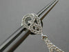 ESTATE LARGE 1.07CT DIAMOND 18KT WHITE GOLD PEAR SHAPE FILIGREE HANGING EARRINGS