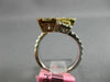 ESTATE WIDE 2.40CT DIAMOND 18KT TRI COLOR GOLD 3D SEMI ETERNITY CRISS CROSS RING