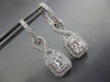 ESTATE 1.59CT DIAMOND 18KT WHITE GOLD ROUND & BAGUETTE SQUARE HANGING EARRINGS