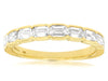 .88CT DIAMOND 14KT YELLOW GOLD EMERALD CUT SEMI BEZEL WEDDING ANNIVERSARY RING