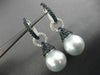 LARGE 1.57CT DIAMOND AAA SAPPHIRE & SOUTH SEA PEARL 18KT WHITE GOLD 3D EARRINGS