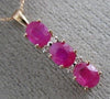 ESTATE 1.25CT DIAMOND & AAA RUBY 14KT ROSE GOLD 3D PAST PRESENT FUTURE PENDANT