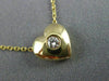 ESTATE .08CT DIAMOND 14KT YELLOW GOLD 3D CLASSIC SOLITAIRE HEART PENDANT #4666
