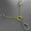 ESTATE 5.03CT DIAMOND & BLUE TOPAZ 14KT WHITE & YELLOW GOLD DROP LARIAT NECKLACE
