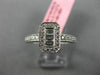 ESTATE .71CT ROUND & BAGUETTE DIAMOND 18K WHITE GOLD 3D OCTAGON PROMISE RING